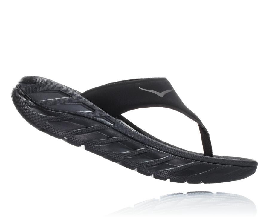 Sandalias Hoka One One Mujer Negros - Ora Recovery Flip - TWJN87391